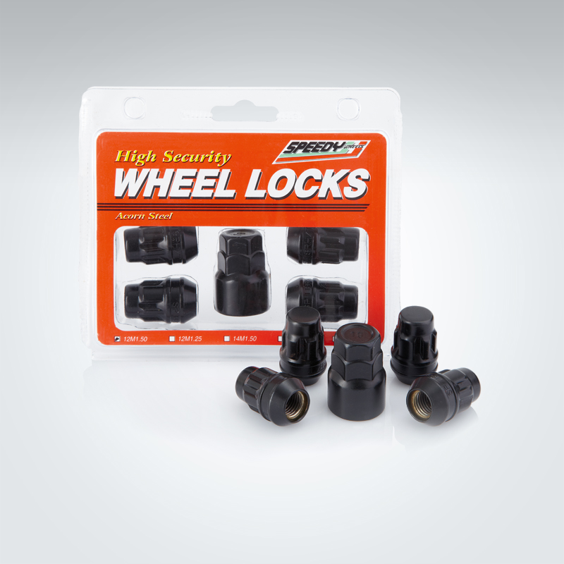 Closed Black Tapered Lock Nut Speedy Wheels
