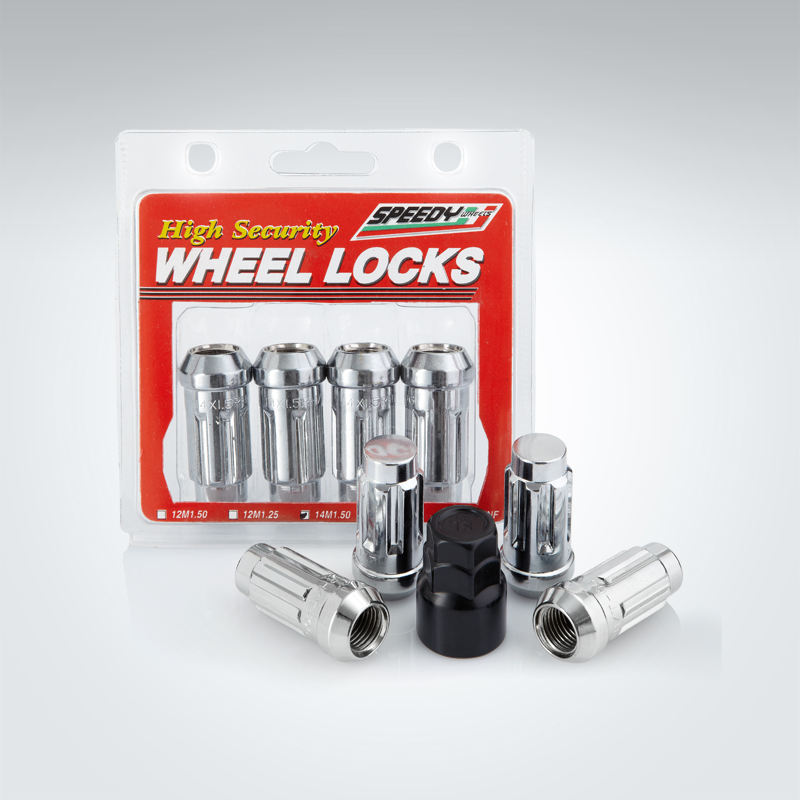 Closed Medium Chrome Tapered Lock Nut Speedy Wheels